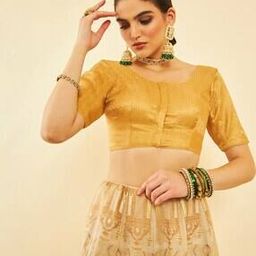 Women Embroidery Front Open Padded Blouse-image-95