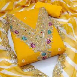Women Chandei Silk Unstitched Dress Material-image-35