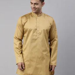 Geometric Pattern Short Kurta with Mandarin Collar-image-19