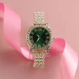 Women Gold-Plated Stone-Studded Analogue Watch-image-80
