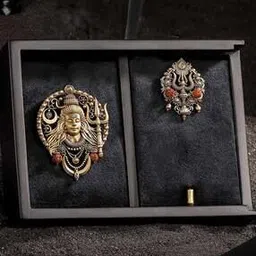 Mahadev Brooch & Trishul Lapel Pin Set-image-44