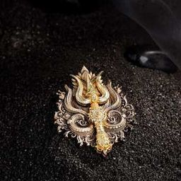 Cupidity Gold-Plated Trishul Brooch-image-5