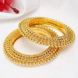 shining diva Set of 2 Gold-Plated Broad Bangles-picture-37