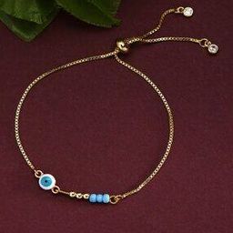 Gold- Plated Evil Eye Beaded Bracelet-image-9