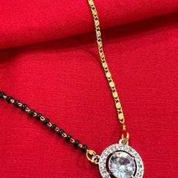 Gold-Plated Beaded Stone-Studded Mangalsutra-image-99