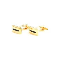 Gold-Plated Cufflinks with Contrast Stripe-image-52