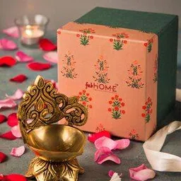 fabindia Metal Gaddi Diya Gift Set-picture-46