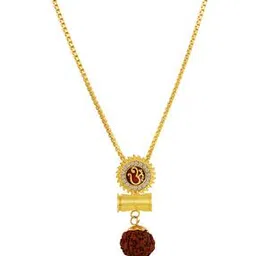 charms Gold-Plated Lord Shiva Chain with Rudraksh Pendant-picture-30