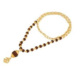 charms Gold-Plated & Rudraksh Beaded Chain-picture-31
