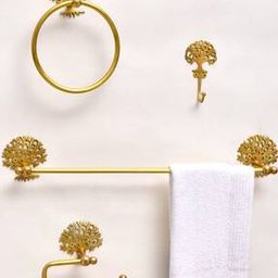 Set of 4 Brass Tree BathroomRing-image-25