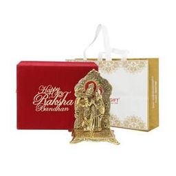 Radha Krishna Chowki God Idol with Printed Box-25