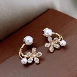 Gold-Plated Stone-Studded Stud Earrings-31