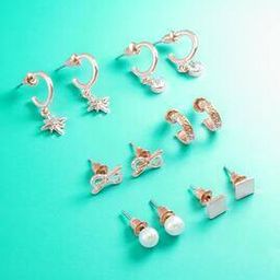 Set of 6 Gold-Plated Stud Earrings-17