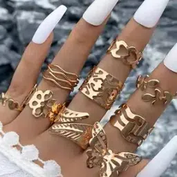 Set of 9 Gold-Plated Stackable Ring-image-1
