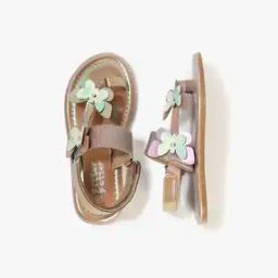 Girls Floral Applique Sling-Back Sandals-picture-30