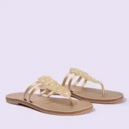 Women Embellished T-Strap Flat Sandals-image-49