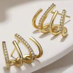 Gold-Plated Stone-Studded Earcuffs-50