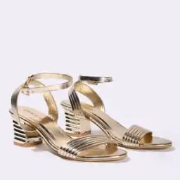 yousta Women Striped Block-Heeded Sandals-picture-40