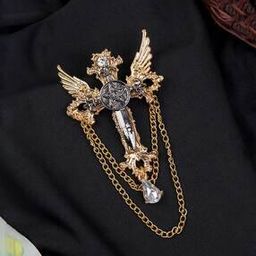 Men Gold-Plated Sword of Heaven Brooch-36