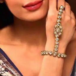 Women Gold-Plated Stone-Studded Hathphool-image-49