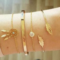 Set of 4 Gold-Plated Bracelets-3