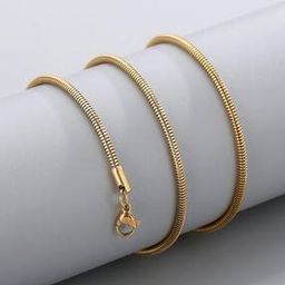 Men Gold-Plated Chain with Lobster Claw-12