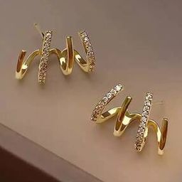 Rhinestone Studded 4 Claw Ear Cuffs-44