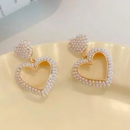 Pearl-Studded Drop Earrings-image-13