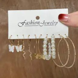 Set of 5 Gold-Plated Hoop Earrings-image-21