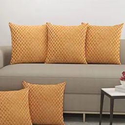 Set of 5 Embossed Velour Cushion Covers 16" x 16"-42
