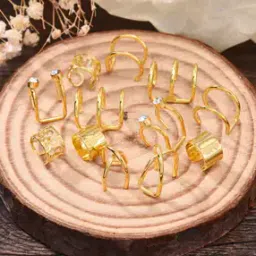 Set of 6 Gold-Plated Ear Cuffs Combo-image-92