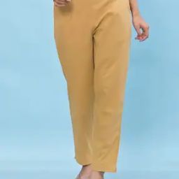 Women Relaxed Fit Flat-Front Pants-image-11