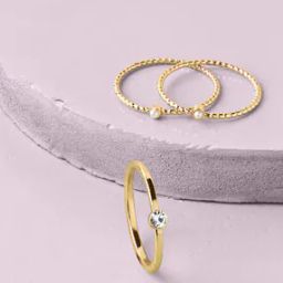 Women Set of 3 Gold-Plated Rings-75