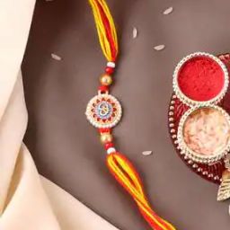 Men Tie-Up Cartoon Round Shaped Rakhi with Roli Chawal-28