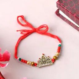 Gold-Plated Beaded Thread Rakhi-image-13
