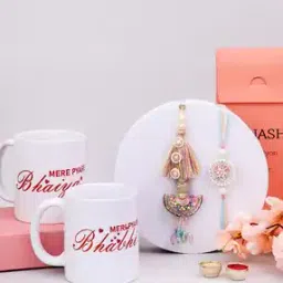 Men Set of 2 Bhaiya Bhabhi Rakhis with Mugs & Roli Chawal-image-3