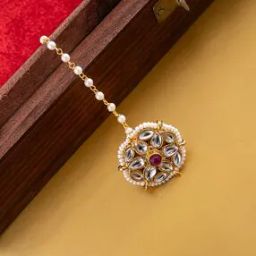 Women Gold-Plated Stone-Studded Matha Patti-image-21