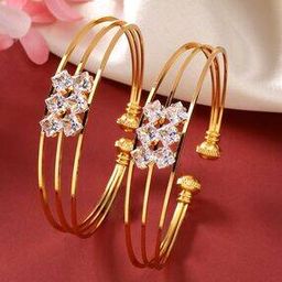 Women Set of 2 Gold-Plated Adjustable Bangles-image-36
