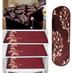 cread craft Set of 6 Printed Refrigerator Cover with Mats & Handle image 1