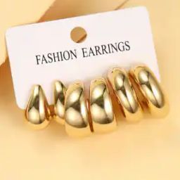 Women Set of 3 Gold-Plated Hoop Earrings-image-25
