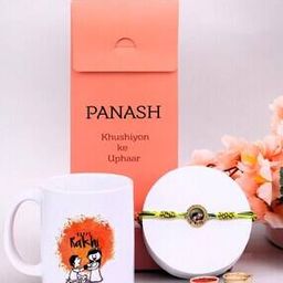 Gold-Plated Rakhi with Printed Mug & Roli Chawal-47