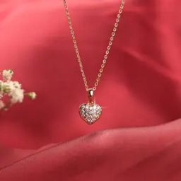Cute Heart Diamond Necklace-image-9