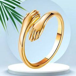 Gold-Plated Hugging Arms Ring-image-59