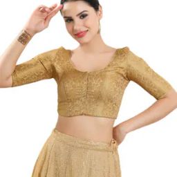Front-Open Blouse with Woven Motifs-2