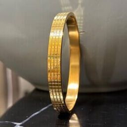 Men Gold-Plated Geometric Pattern Kada-21
