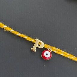 Initials Tie-Up Rakhi with Evil-Eye Charm-image-7