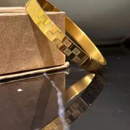 Men Gold-Plated Partially-Open Kada-image-31
