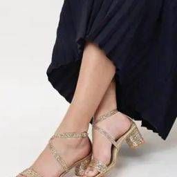 Embellished Chunky Heeled Sandals-53