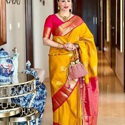 Kanjeevaram Zari Woven Saree with Unstitched Blouse Piece-image-76