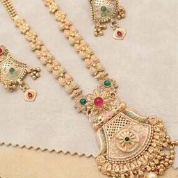 Women Gold-Plated Necklace & Earrings Set-image-95